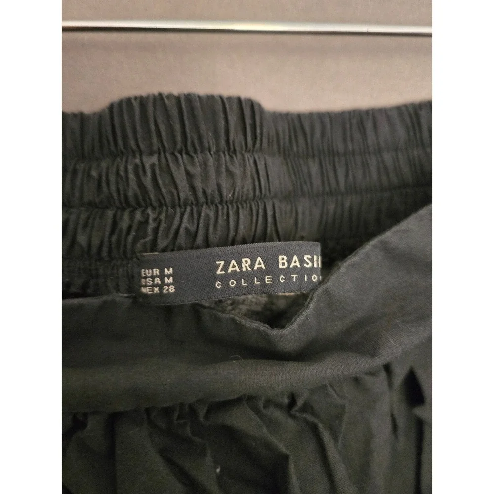 Zara Basic Minimalist Nautical Striped A-Line Midi Skirt Women's Size Medium